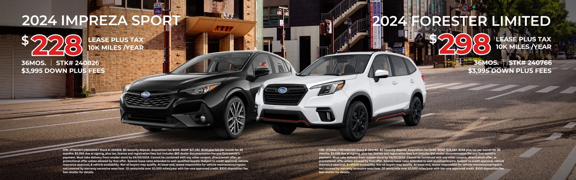 2024 impreza and 2024 forester