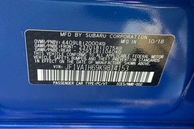 2019 Subaru WRX Limited