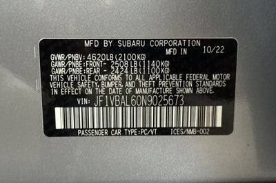 2022 Subaru WRX Limited