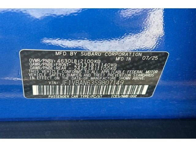 2025 Subaru WRX Limited