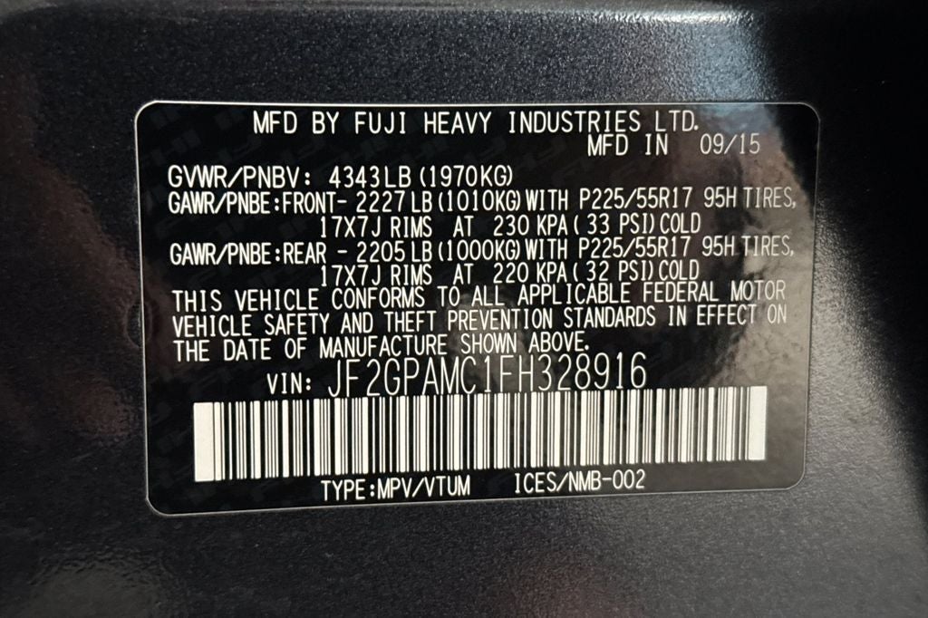 2015 Subaru XV Crosstrek 2.0i Limited