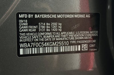 2019 BMW 7 Series 750i