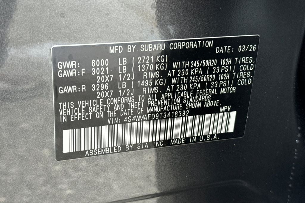 2026 Subaru Ascent Limited 8-Passenger