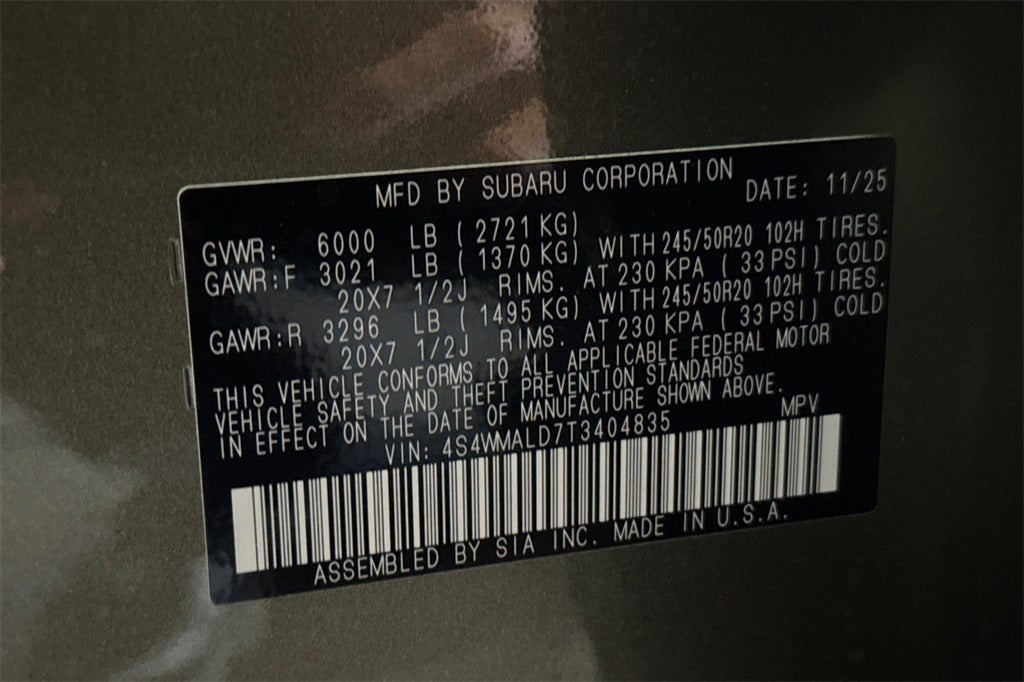 2026 Subaru Ascent Onyx Edition Touring 7-Passenger