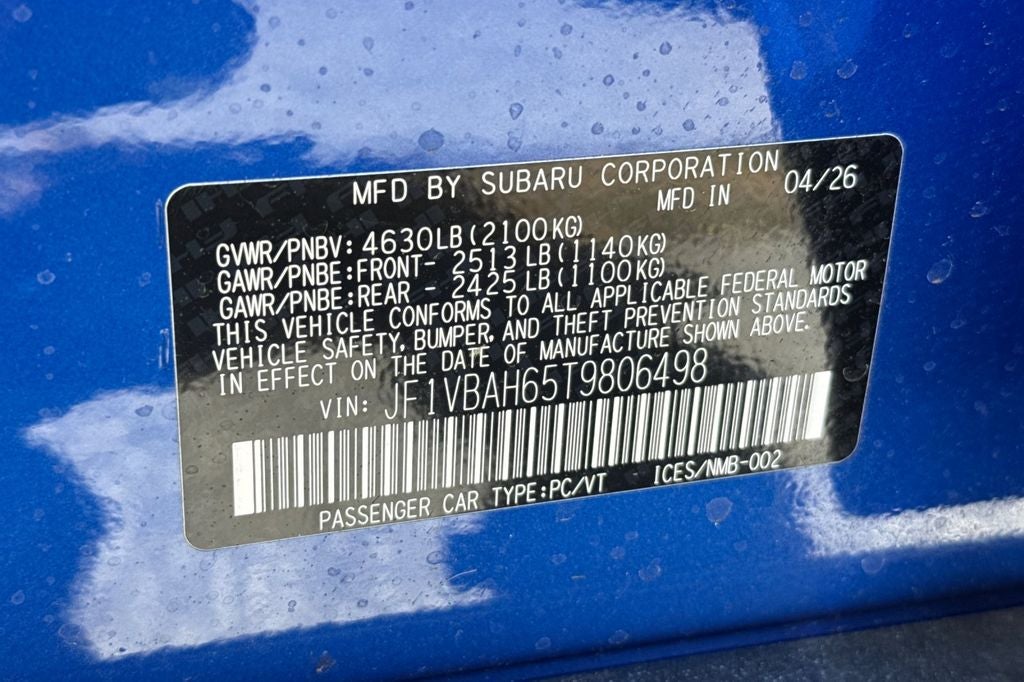 2026 Subaru WRX Base