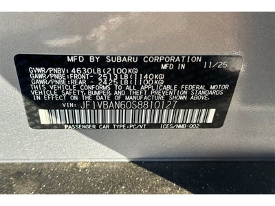 2025 Subaru WRX Limited