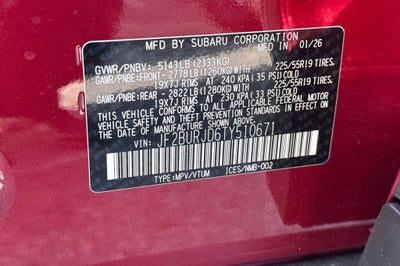 2026 Subaru Outback Touring XT