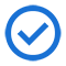 A circle icon with a checkmark inside.