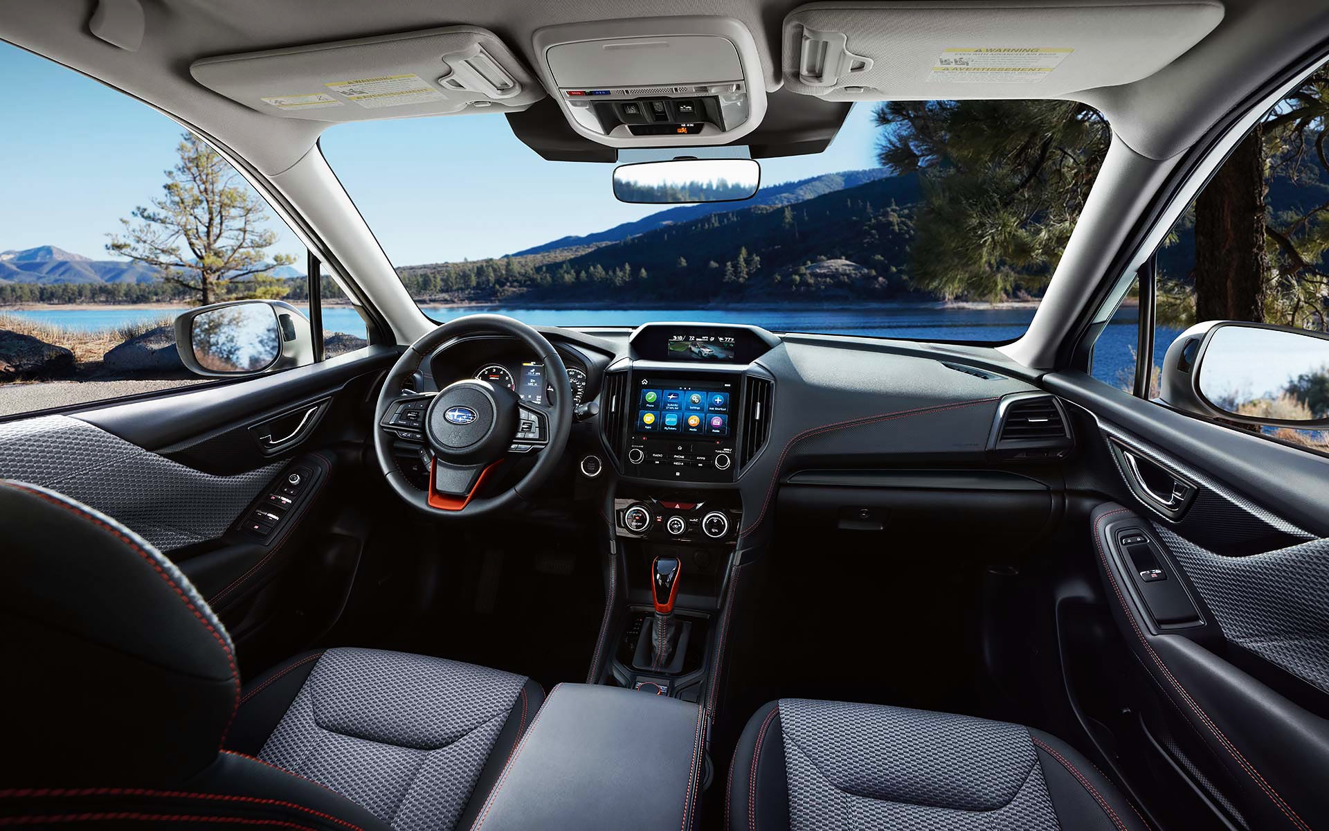 The interior and front dash of the 2022 Forester. | Stevens Creek Subaru in Santa Clara CA