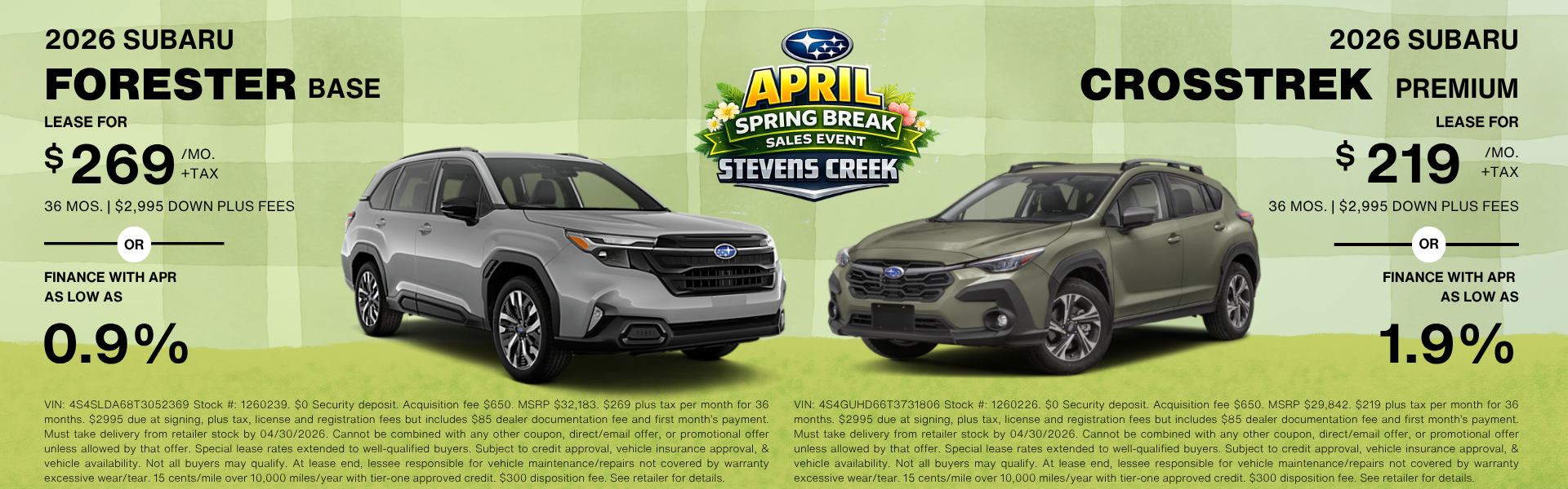 2025 Forester Touring & 2025 Crosstrek Sport 2.5I CVT