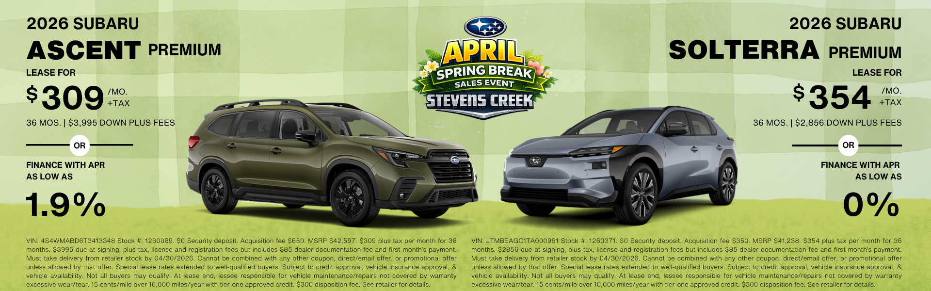 2026 Ascent Premium & 2026 Solterra Premium