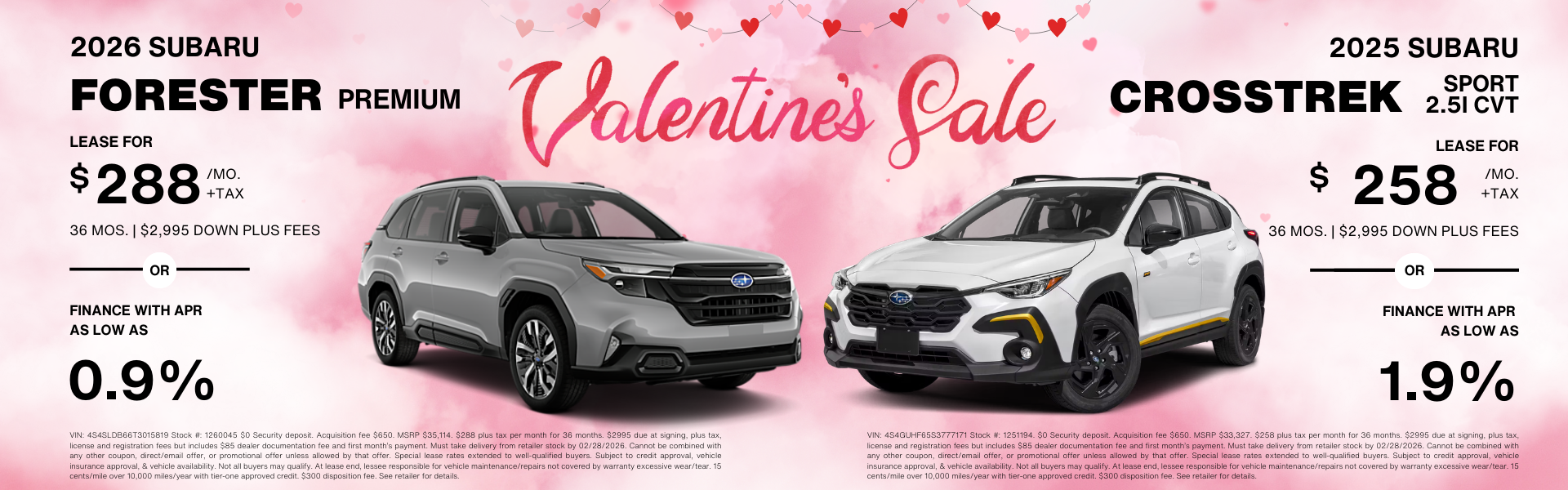 2025 Forester Touring & 2025 Crosstrek Sport 2.5I CVT