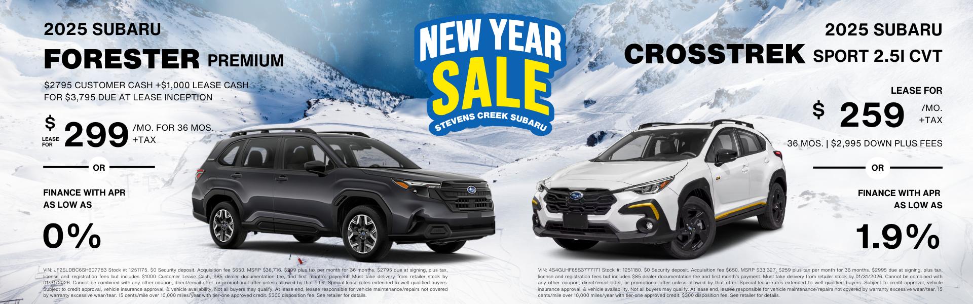 2025 Forester Premium and Crosstrek Sport