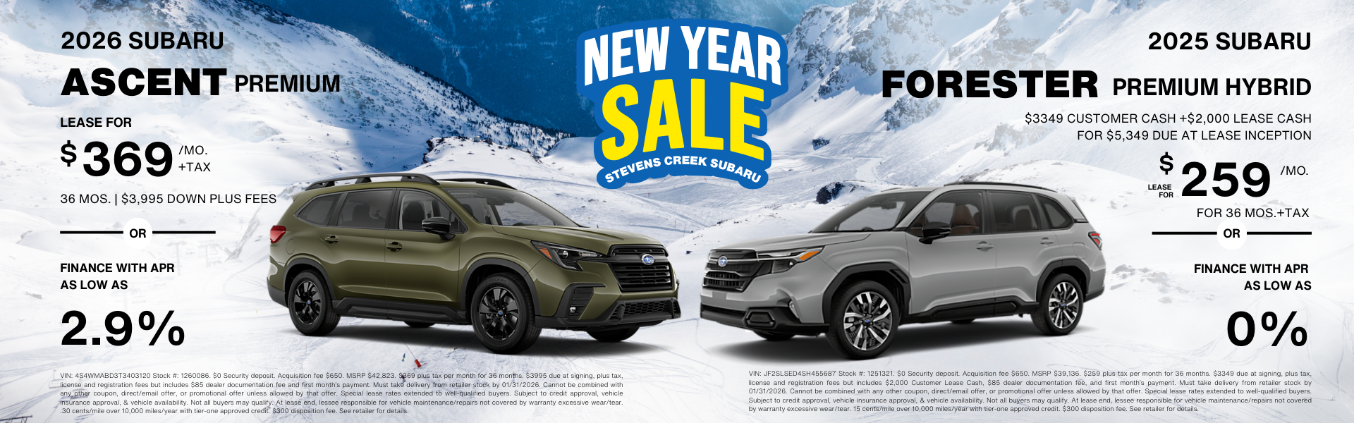 2026 Ascent and 2025 Forester premium hybrid