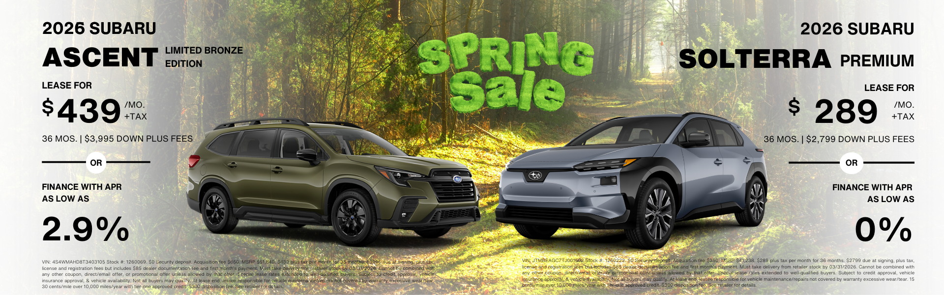 2026 Ascent Premium & 2026 Solterra Premium