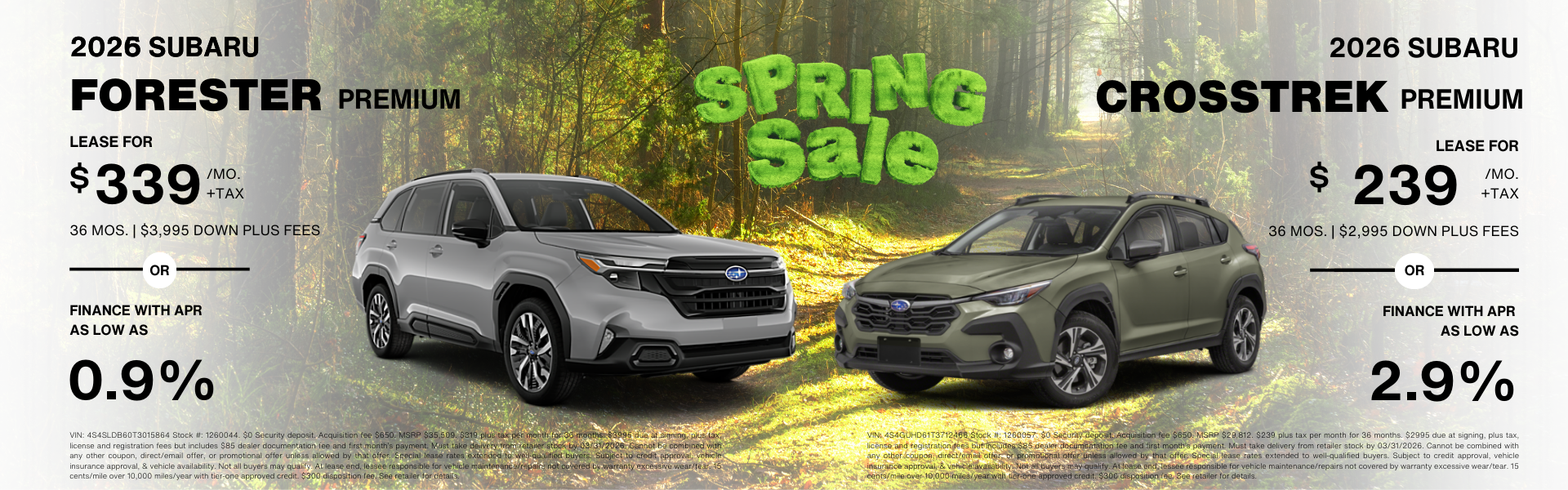 2025 Forester Touring & 2025 Crosstrek Sport 2.5I CVT